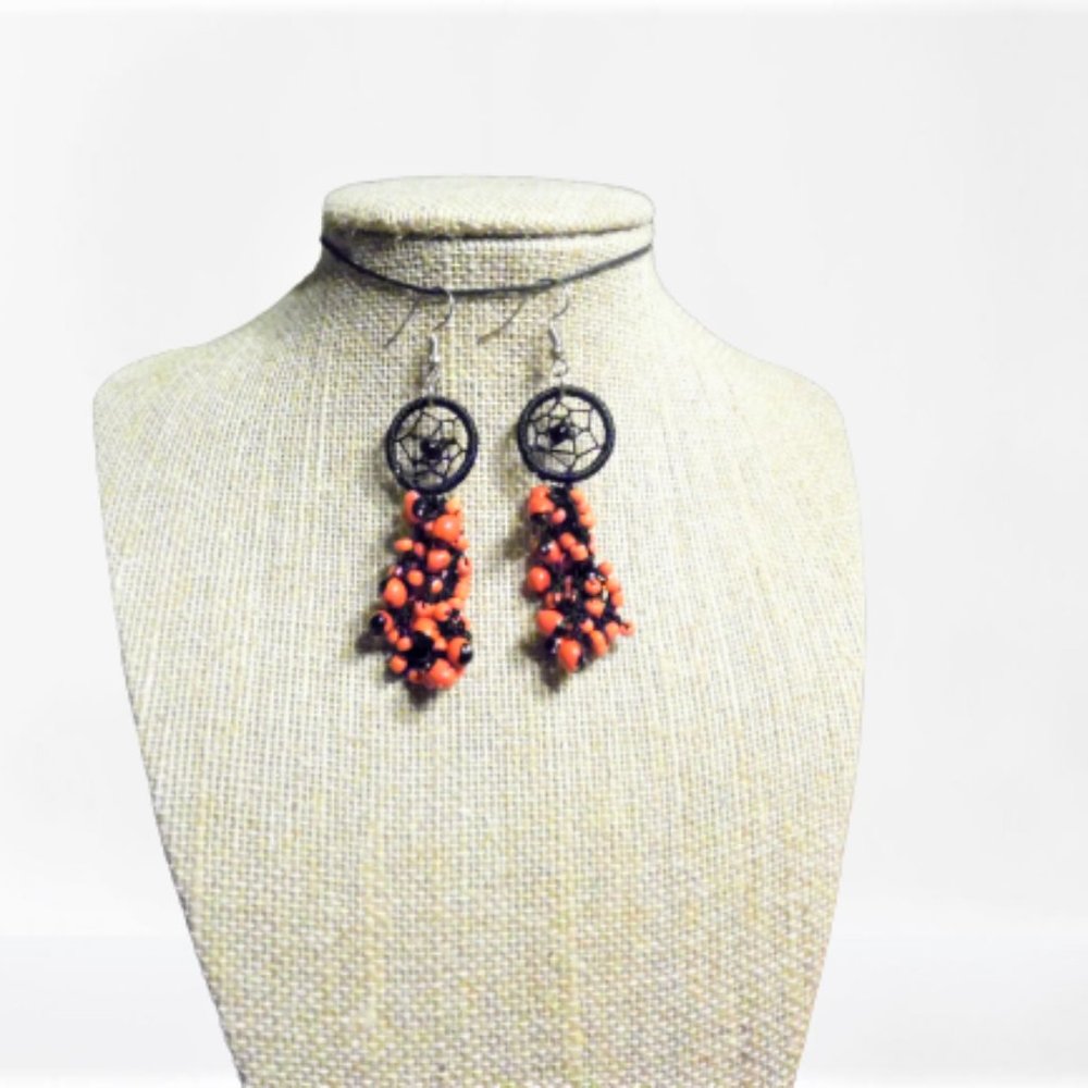 Dreamcatcher Huayruro Seeds Earrings